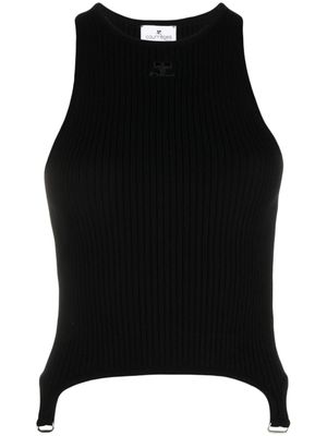 Courrèges débardeur en maille à patch logo - Noir