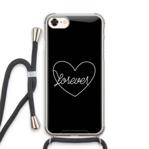 Forever heart black: iPhone 7 Transparant Hoesje met koord