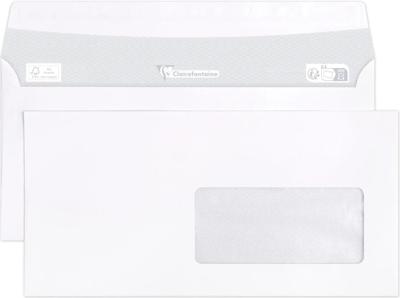 250 Zelfklevende enveloppen 110x220mm venster rechts 45x100mm Clairalfa