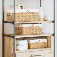 VidaXL Opslagmanden 3 pcs naturel 40 x 30 x 18 cm waterhyacint