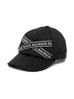 Balmain Kids casquette à bande logo - Noir