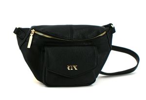 RTX leren crossbodytas Tumba zwart-goud