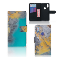 Xiaomi Mi Mix 2s Bookcase Marble Blue Gold