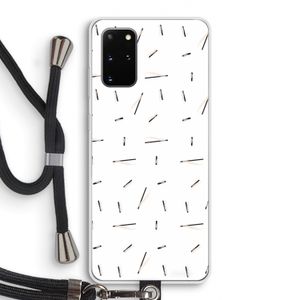 Hipster stripes: Samsung Galaxy S20 Plus Transparant Hoesje met koord
