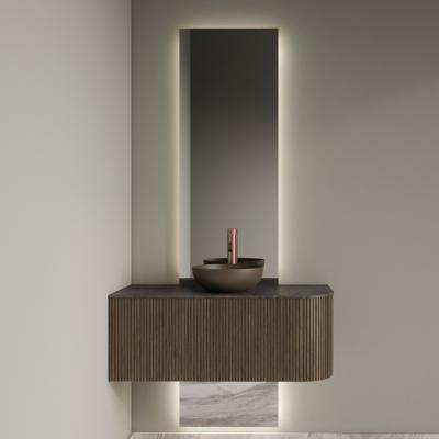 Badkamerspiegel Gliss Design Celeste | 50x140 + 40x20 cm | 2-delig verticaal | Indirecte LED verlichting | Sensor bediening | Met spiegelverwarming