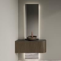 Badkamerspiegel Gliss Design Celeste | 50x140 + 40x20 cm | 2-delig verticaal | Indirecte LED verlichting | Sensor bediening | Met spiegelverwarming