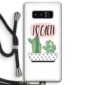 I love cacti: Samsung Galaxy Note 8 Transparant Hoesje met koord