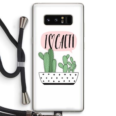 I love cacti: Samsung Galaxy Note 8 Transparant Hoesje met koord