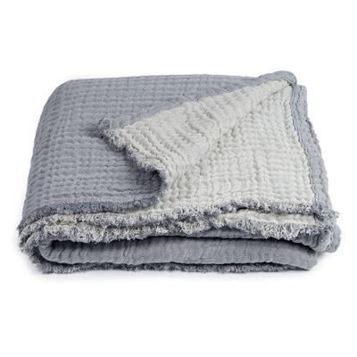 Dommelin Dommelin Plaid Fame Katoen Grijs-Lichtgrijs 130x180 cm