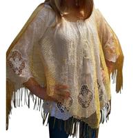 Verkleed visnet poncho/omslagdoek/stola - Dames - Goud - Carnaval party kleding - thumbnail