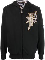 Philipp Plein hoodie à imprimé tête de mort - Noir - thumbnail