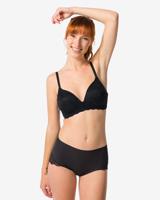 HEMA Medium corrigerende slip met kant second skin zwart (zwart)