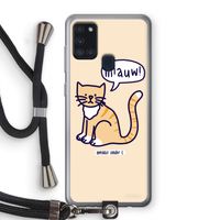 Miauw: Samsung Galaxy A21s Transparant Hoesje met koord
