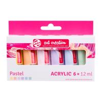 Acrylverf tac pastel 12ml set 6 kleuren