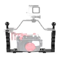 PULUZ verstelbare duiken Dual hand-held CNC aluminium lamp arm houder voor duiken onderwater fotografie systeem upgrade-versie