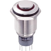 TRU COMPONENTS 701781 LAS2GQH-22E/R/12V/S/P Vandalismebestendige druktoets 250 V/AC 3 A 2x aan/(aan) Moment Rood IP65 1 stuk(s)