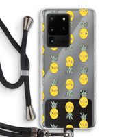 Ananas: Samsung Galaxy S20 Ultra Transparant Hoesje met koord