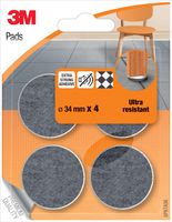 3M beschermende vloerpads, uit vilt, diameter 34 mm, blister van 4 stuks - thumbnail