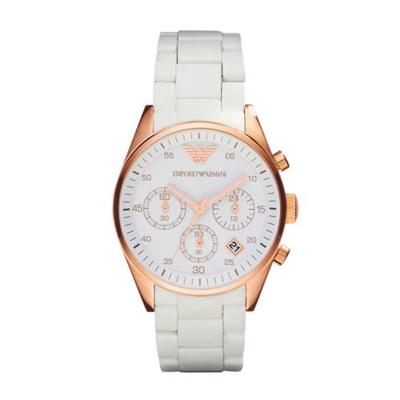 Emporio Emporio Armani Sportivo wit/rosgoud quartz analoog dameshorloge AR5920