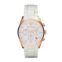 Emporio Emporio Armani Sportivo wit/rosgoud quartz analoog dameshorloge AR5920 Emporio Emporio Armani Sportivo wit/rosgoud quartz analoog dameshorloge AR5920