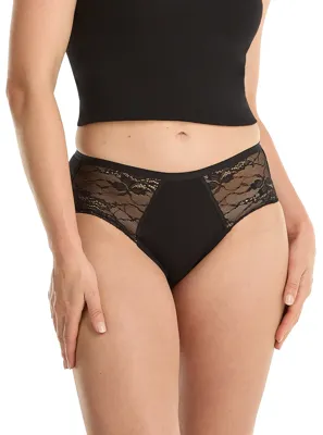 Basics midi lace - kanten dames heupslip - Kanten vrouwen ondergoed - Biologisch katoen - Badstof kruisje
