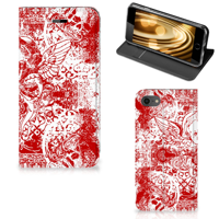 Mobiel BookCase iPhone 7 | 8 | SE (2020) | SE (2022) Angel Skull Rood Mobiel BookCase iPhone 7 | 8 | SE (2020) | SE (2022) Angel Skull Rood