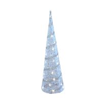 LED piramide kerstboom - H39 cm - wit - kunststof - kerstverlichting - kerstverlichting figuur - thumbnail