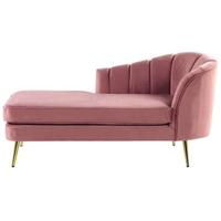 Beliani - ALLIER - Chaise longue - Roze - Rechterzijde - Fluweel