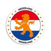 Vlag van Nederland stickers - 15x stuks - rond - D14,8 cm - in vlag kleuren - Landen thema