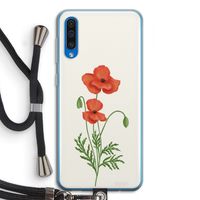 Red poppy: Samsung Galaxy A50 Transparant Hoesje met koord