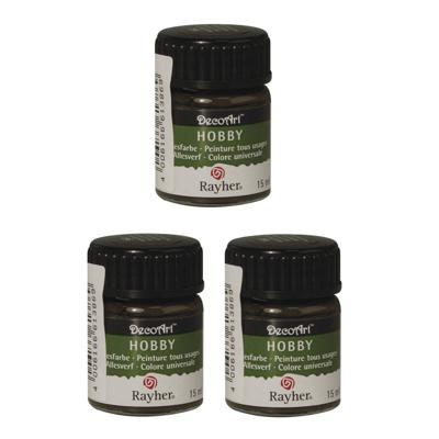 Rayher Acrylverf - 3x - bruin - 15 ML - te verdunnen - alle ondergronden