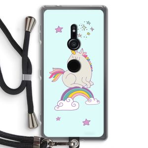 Regenboog eenhoorn: Sony Xperia XZ2 Transparant Hoesje met koord