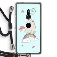 Regenboog eenhoorn: Sony Xperia XZ2 Transparant Hoesje met koord