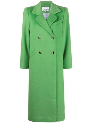 GANNI manteau à boutonnière croisée - Vert