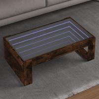 Salontafel met Infinity LED 90x53x30 cm gerookt eikenkleurig