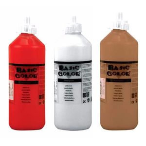 Voordeel set van 3x kleuren plakkatverf waterbasis van 3x 500 ml   -