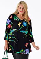 Yoek Tuniek flare met stenen CHIARA | Zwart | Maat Plus