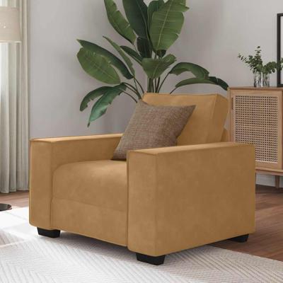 Sofastoel Bruin 60 cm Fluweel
