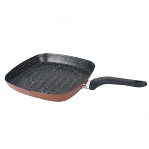 Aluminium grillpan Burgos vierkant met anti-aanbak laag 27 cm