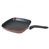 Aluminium grillpan Burgos vierkant met anti-aanbak laag 27 cm - thumbnail