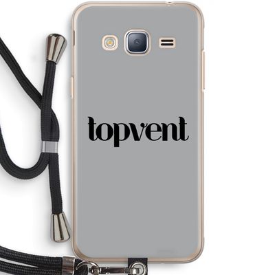 Topvent Grijs Zwart: Samsung Galaxy J3 (2016) Transparant Hoesje met koord