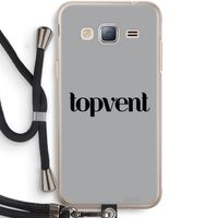 Topvent Grijs Zwart: Samsung Galaxy J3 (2016) Transparant Hoesje met koord