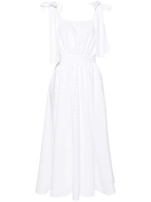 MSGM robe mi-longue à détail de nœud - Blanc