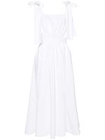 MSGM robe mi-longue à détail de nœud - Blanc