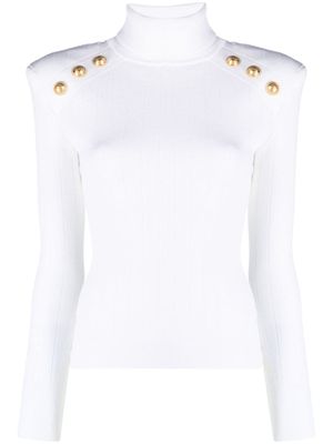 Balmain pull nervuré à boutons décoratifs - Blanc