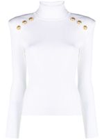 Balmain pull nervuré à boutons décoratifs - Blanc