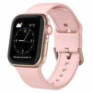 Soft siliconen bandje met gespsluiting - Roze - Geschikt voor Apple Watch 44mm / 45mm / 46mm / 49mm