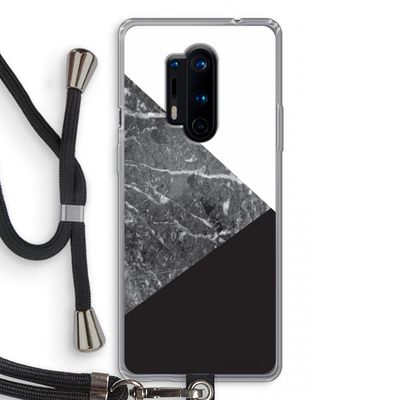 Combinatie marmer: OnePlus 8 Pro Transparant Hoesje met koord