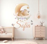 Muurstickers babykamer beer voor jongen naam Muurstickers babykamer beer voor jongen naam