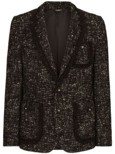 Dolce & Gabbana blazer en laine à simple boutonnage - Noir